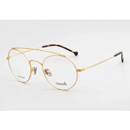 YOUTOP Men's Women's Pure Titanium Round Double Bridge Full-rim Optical Eyeglasses Frames 9145