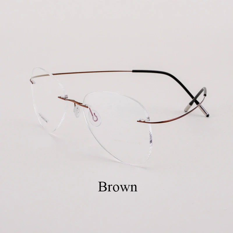 BCLEAR Titanium Alloy Glasses Frame Men 2022 New Women Rimless Prescription Pilot Eyeglasses Myopia Optical European Eyewear