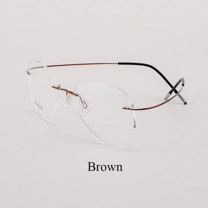 BCLEAR Titanium Alloy Glasses Frame Men 2022 New Women Rimless Prescription Pilot Eyeglasses Myopia Optical European Eyewear