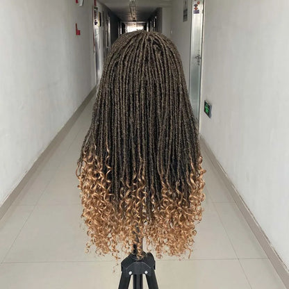 26 Inch Long Ombre Headband Dreadlock Wig Synthetic Hair Crochet Braid Wig Heat Resistant Wigs For Black Women Men In Daily