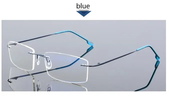 Anti Blue Light Folding Rimless Eyeglasses Optical Glasses Man Square stainless steel Lightweight Memory Titanium Spectacle