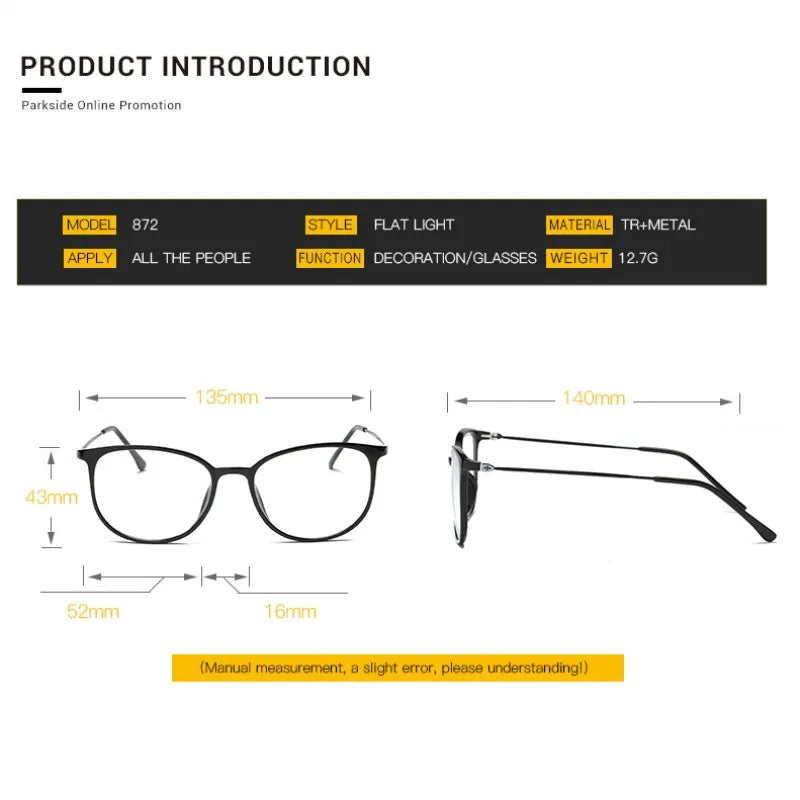 2024TR90 Eyeglasses Frames Women Glasses Men Glasses Frame Transparent  Clear Lens Optical Eyewear Oculos De Grau Feminino
