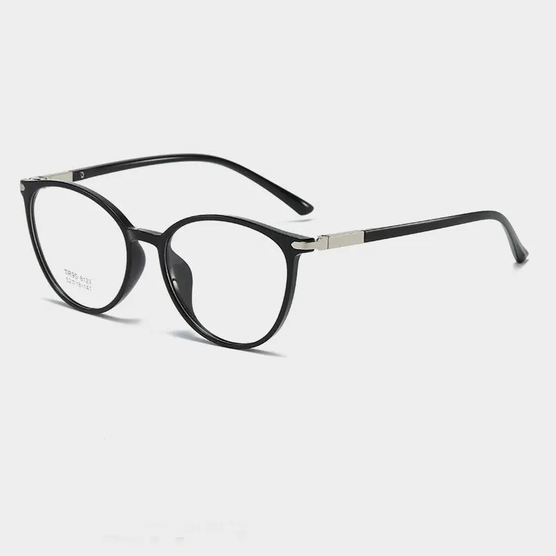 Round Glasses Frame Woman Men Glasses Retro Myopia Optical Frames Metal Clear Lenses Black Gold   Eyeglasses Oculos 8123
