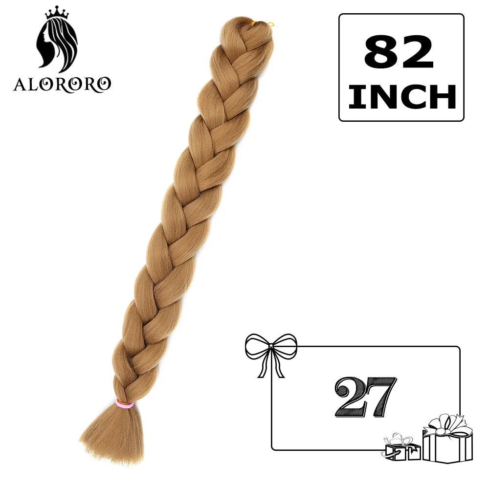 Alororo Synthetic Jumbo Braid Hair 82 Inch African Fake Hair High Temperature Fiber Braiding Hair Extensions for Women
