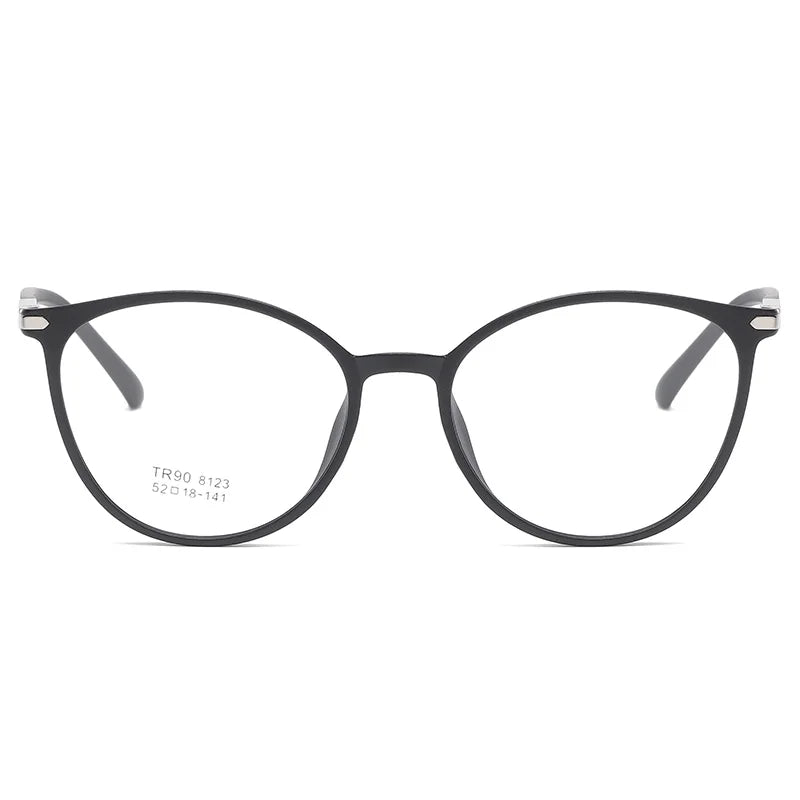 Round Glasses Frame Woman Men Glasses Retro Myopia Optical Frames Metal Clear Lenses Black Gold   Eyeglasses Oculos 8123