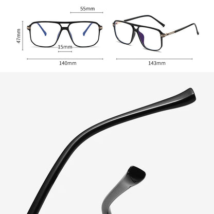 Blue Light Blocking Glasses Frame for Men and Women Optical Glasses Full Rim Aviator Stylish Prescription Spectacles Pilot Frame