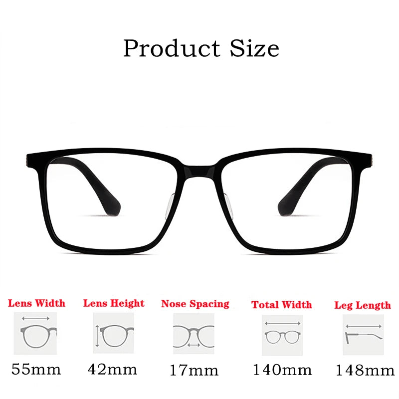YIMARUILI Ultra-light Business Pure Titanium Square Glasses Frame Acetate Retro Optical Prescription Eyeglasses Men HT5022B