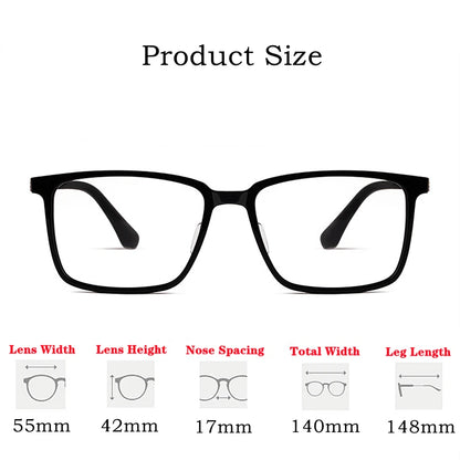 YIMARUILI Ultra-light Business Pure Titanium Square Glasses Frame Acetate Retro Optical Prescription Eyeglasses Men HT5022B