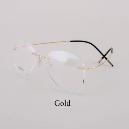 BCLEAR Titanium Rimless Fashion Designer Eyeglasses Optical Glasses Frame Men and Women Eyewear Lightweight Flexible Spectacle