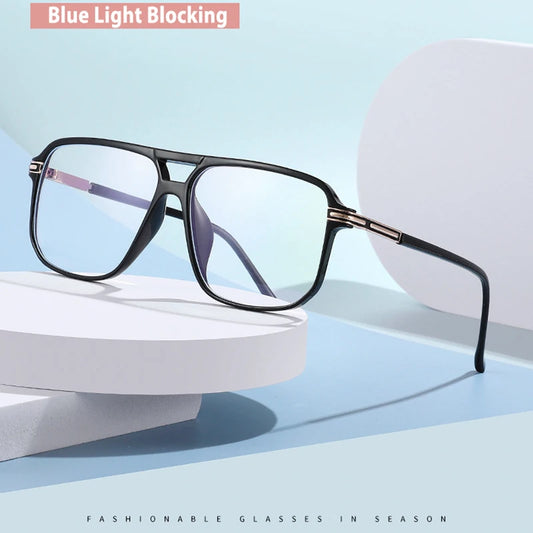 Blue Light Blocking Glasses Frame for Men and Women Optical Glasses Full Rim Aviator Stylish Prescription Spectacles Pilot Frame