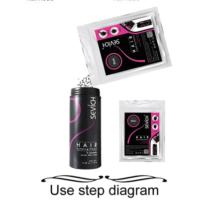 Sevich 100g Refill Bags Hair Extension Fiber Instant Cover Hair 10 Colors Keratin Hair Building Fiber Powder Dropshipping