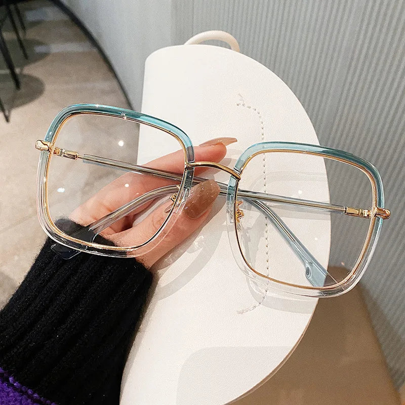 OEC CPO Oversized Clear Square Glasses Women Fashion Anti-Blue Optical Glasses Frames Classic Plastic Eyeglasses Frames Eyewear