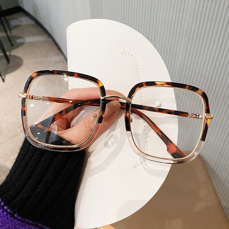 OEC CPO Oversized Clear Square Glasses Women Fashion Anti-Blue Optical Glasses Frames Classic Plastic Eyeglasses Frames Eyewear