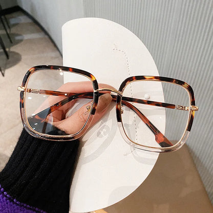 OEC CPO Oversized Clear Square Glasses Women Fashion Anti-Blue Optical Glasses Frames Classic Plastic Eyeglasses Frames Eyewear