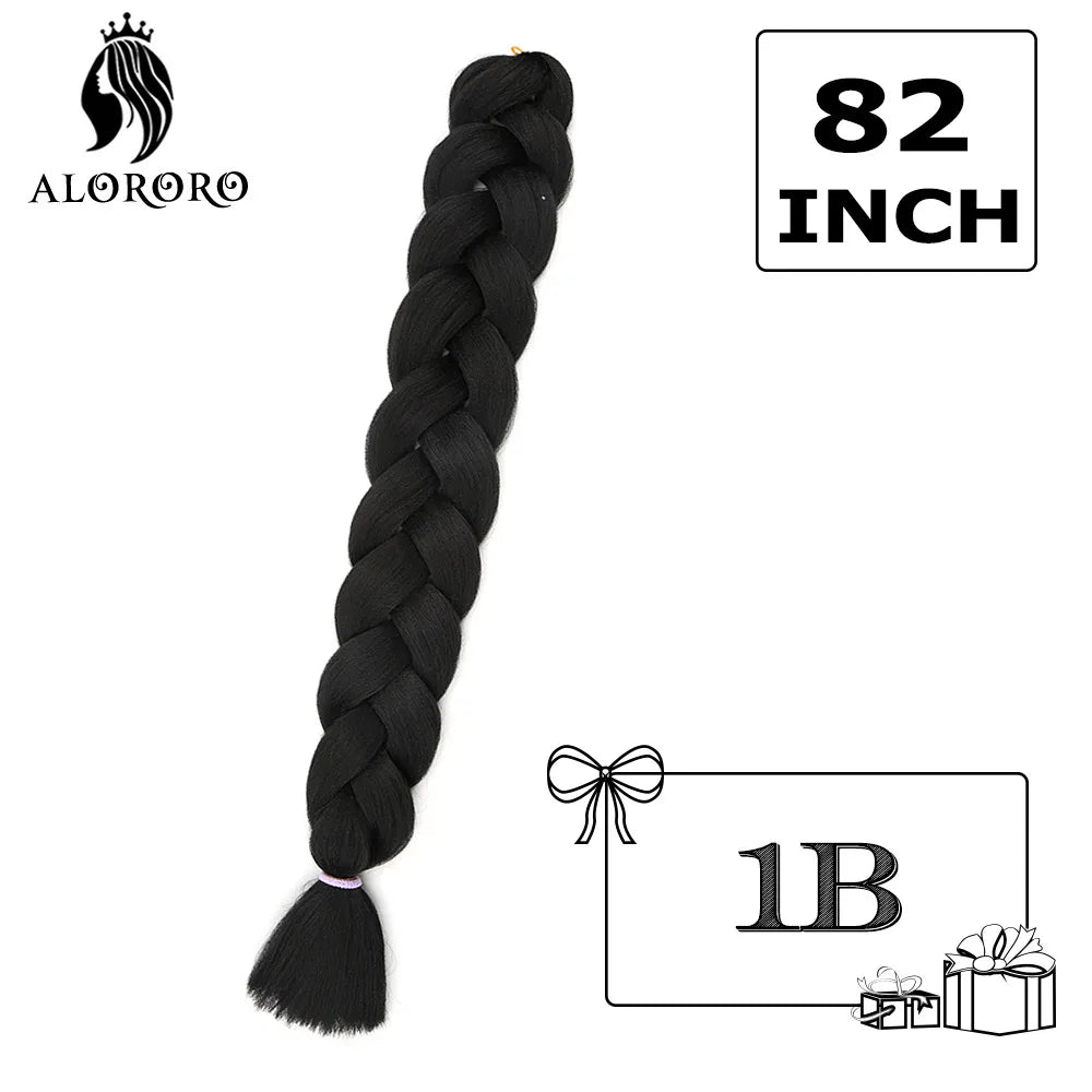 Alororo Synthetic Jumbo Braid Hair 82 Inch African Fake Hair High Temperature Fiber Braiding Hair Extensions for Women
