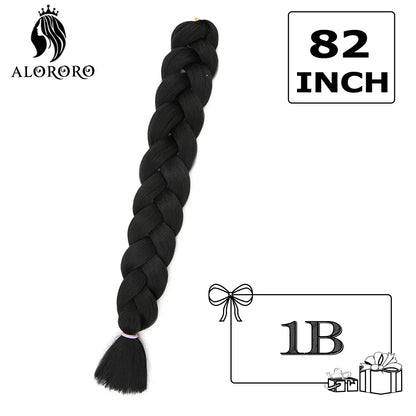 Alororo Synthetic Jumbo Braid Hair 82 Inch African Fake Hair High Temperature Fiber Braiding Hair Extensions for Women