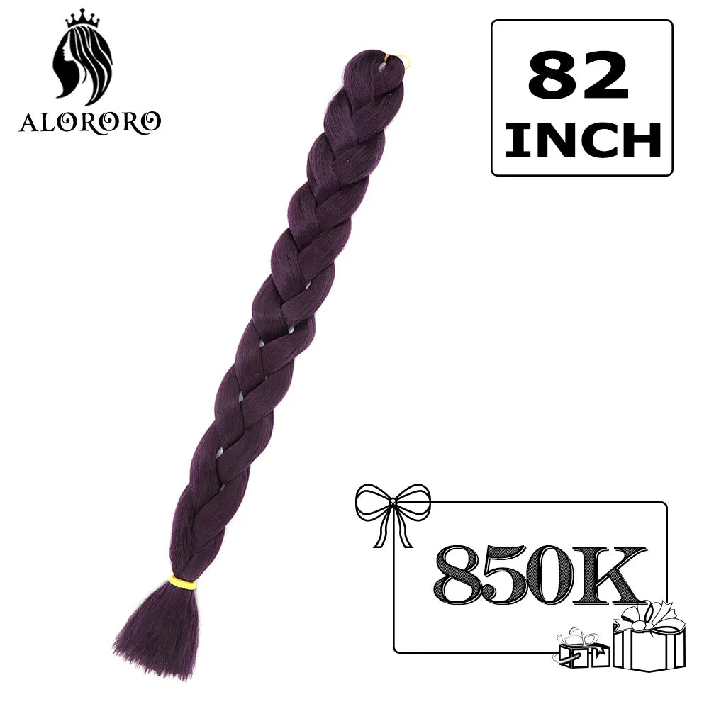 Alororo Synthetic Jumbo Braid Hair 82 Inch African Fake Hair High Temperature Fiber Braiding Hair Extensions for Women