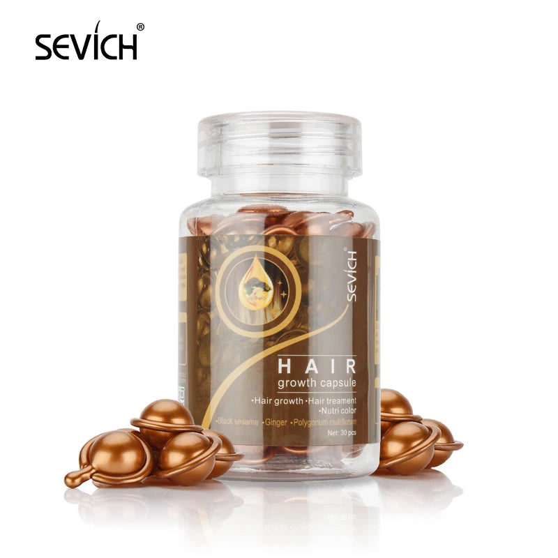Sevich 30Pcs/bottle Ginger Anti-Hair Loss Capsules Hair Growth Conditioning Oil Vitamin Repair Dry Hair Scalp Care Products