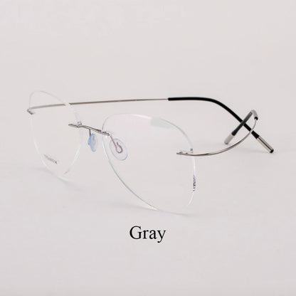 BCLEAR Titanium Rimless Fashion Designer Eyeglasses Optical Glasses Frame Men and Women Eyewear Lightweight Flexible Spectacle