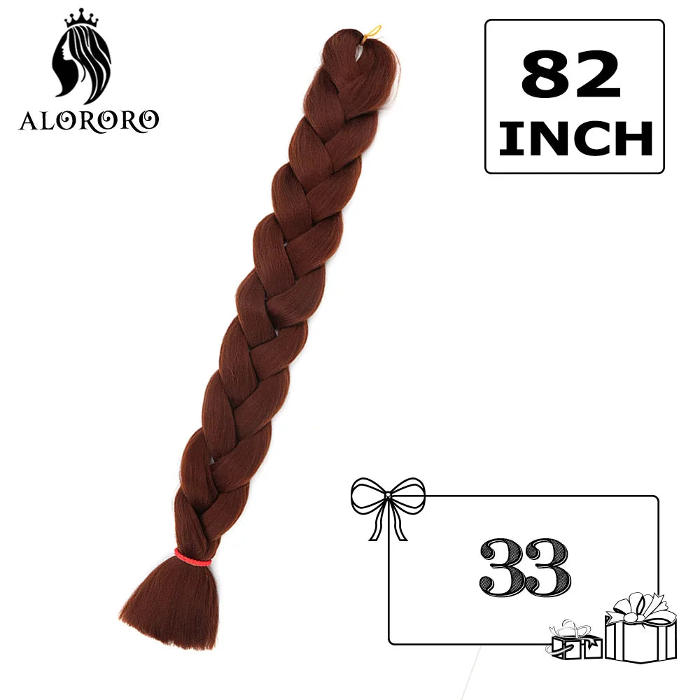 Alororo Synthetic Jumbo Braid Hair 82 Inch African Fake Hair High Temperature Fiber Braiding Hair Extensions for Women