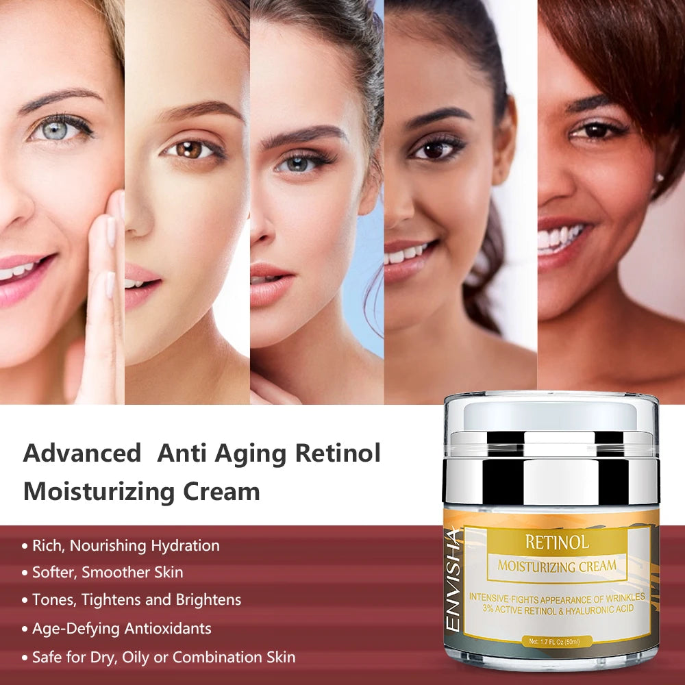 ENVISHA Face Cream Vitamin Retinol Moisturizer Hyaluronic Acid For Face Anti Aging Wrinkle Korean Skin Care Collagen Remove Acne