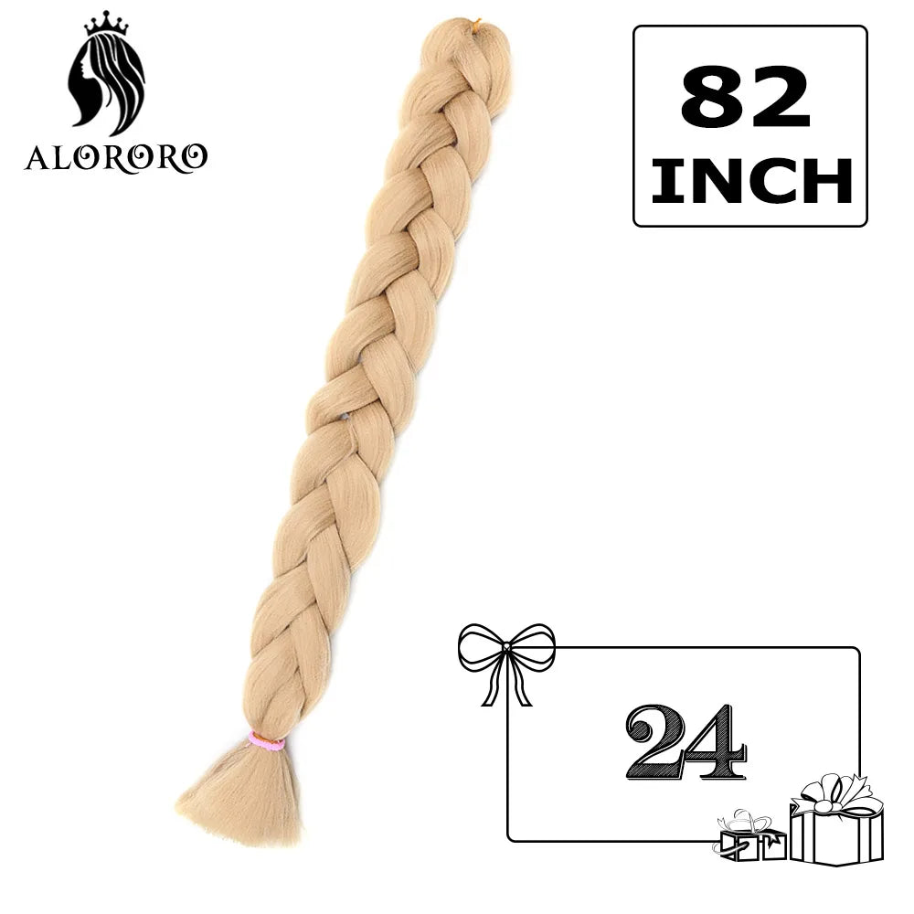 Alororo Synthetic Jumbo Braid Hair 82 Inch African Fake Hair High Temperature Fiber Braiding Hair Extensions for Women