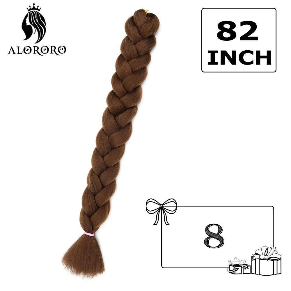 Alororo Synthetic Jumbo Braid Hair 82 Inch African Fake Hair High Temperature Fiber Braiding Hair Extensions for Women