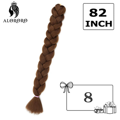 Alororo Synthetic Jumbo Braid Hair 82 Inch African Fake Hair High Temperature Fiber Braiding Hair Extensions for Women