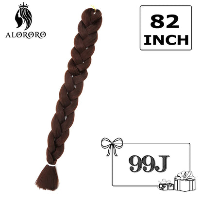 Alororo Synthetic Jumbo Braid Hair 82 Inch African Fake Hair High Temperature Fiber Braiding Hair Extensions for Women