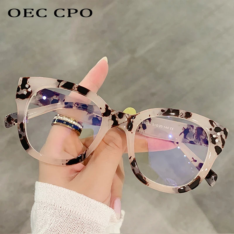 OEC CPO Fashion Optical Square Glasses Frames Women Men Retro Prescription Frames Clear Lens Glasses Ladies Eyeglasses Unisex