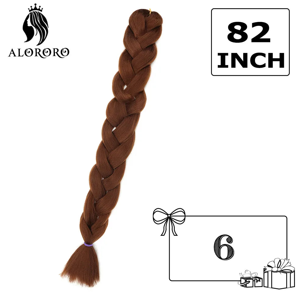 Alororo Synthetic Jumbo Braid Hair 82 Inch African Fake Hair High Temperature Fiber Braiding Hair Extensions for Women