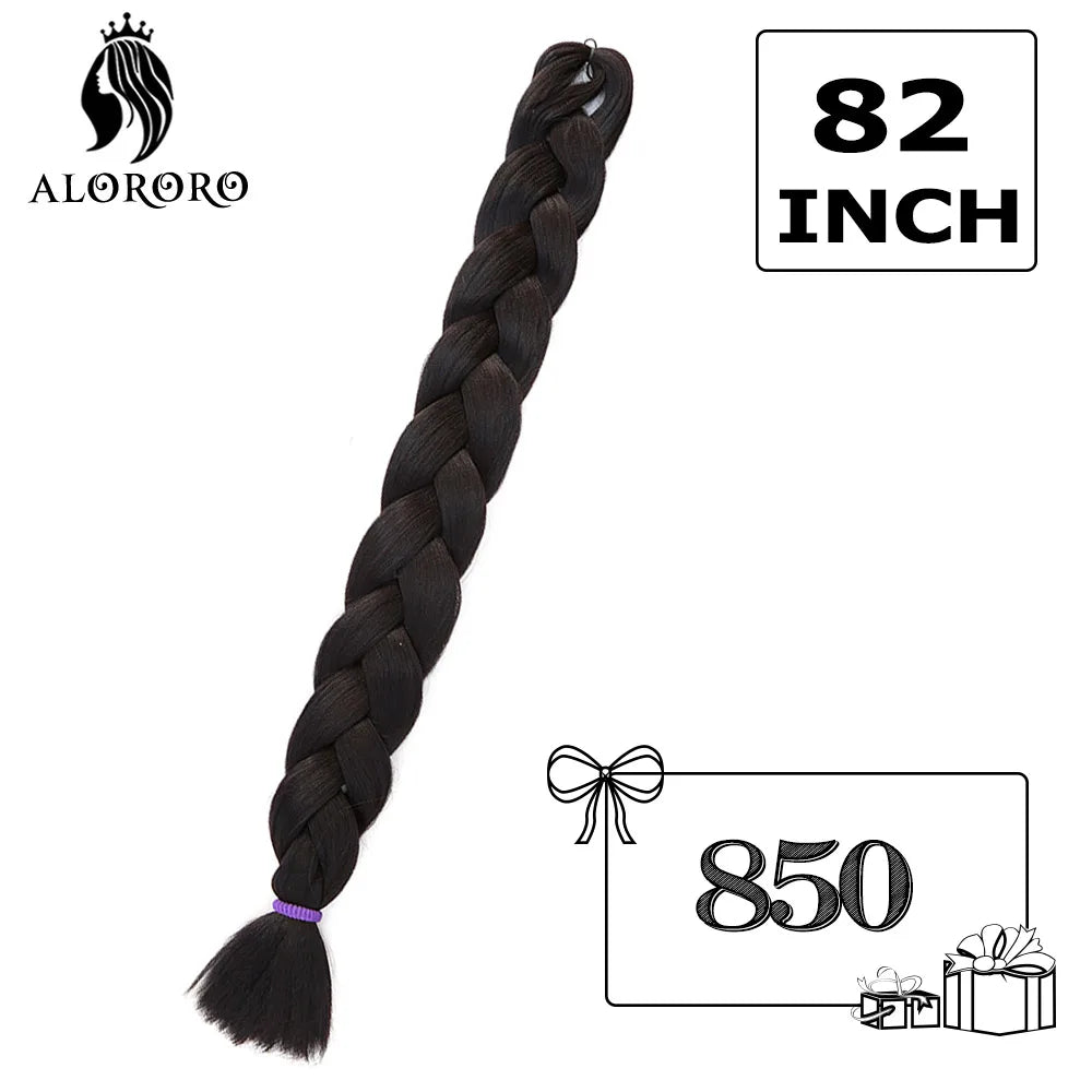 Alororo Synthetic Jumbo Braid Hair 82 Inch African Fake Hair High Temperature Fiber Braiding Hair Extensions for Women