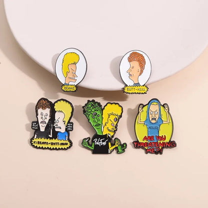 Movie Comedy Animated Brooch Enamel Pins Funny Cartoon Characters Metal Brooch Lapel Badge Jewelry Accessories Friends Gifts