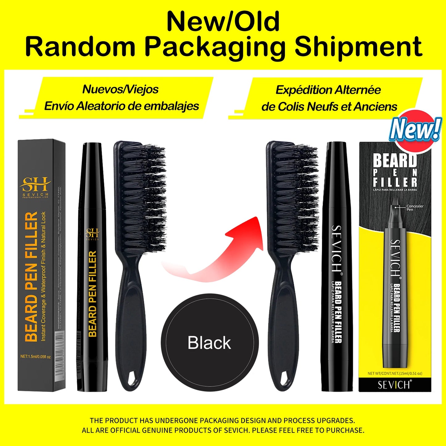 Beard Filling Pen Kit Beard Enhancer Brush Beard Coloring Shaping Tools Waterproof Black Brown Hair Pencil Man Cosmetic