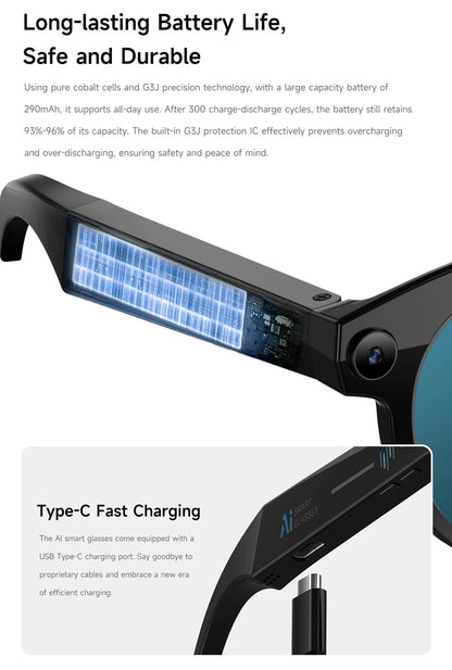 Xiaomi AI Smart Glasses 6K HD Camera Multifunctional Bluetooth Calling Voice Assistant Music Player Translation Glasses 2025 New