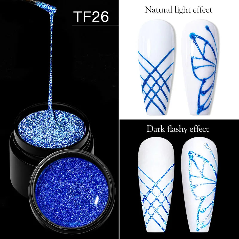 Spider Wire Drawing Gel Nail Polish Black White Spider Web Gel Nail Art Design Painting Liner Gel Semi Permanent Nails Varnish