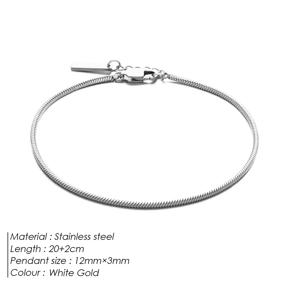 eManco 1.5MM Square chain Bracelet Men's Titanium steel Bracelet simple  Simple new Jewelry Wholesale direct Marketing