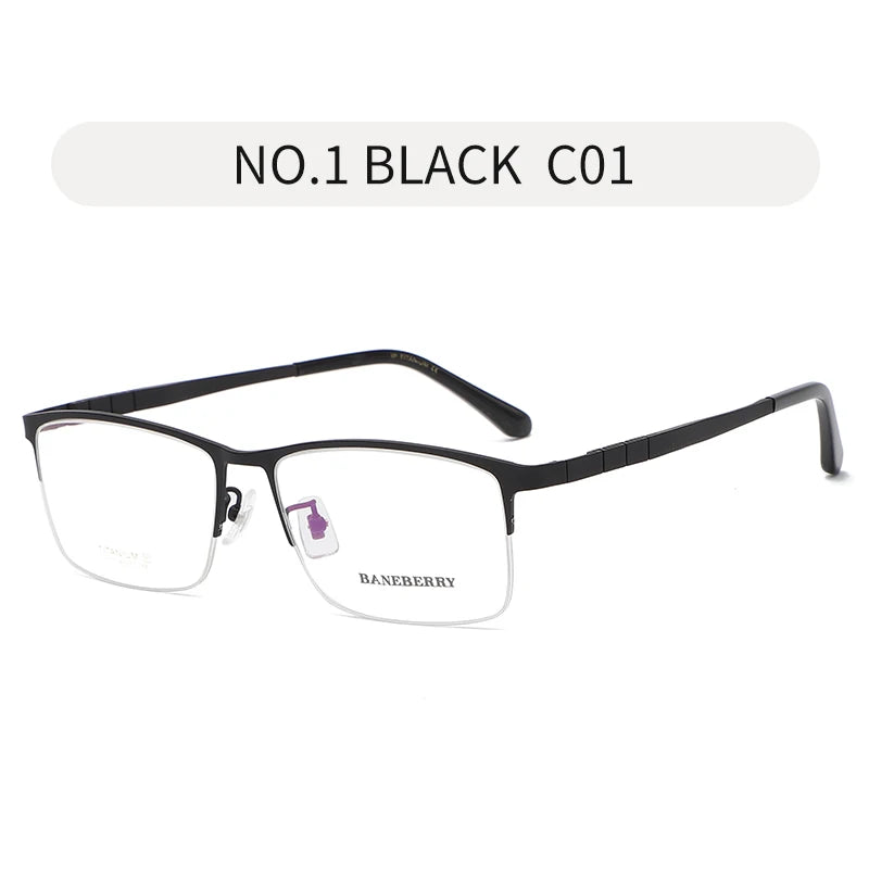 Reven Jate 71111 Optical Glasses Large Size Pure Titanium Frame Prescription Eyeglasses Rx Men Glasses Eyewear for Big Face