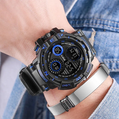 Black Digital Watch for Men Sports Watches Waterproof Outdoor Chronograph Hand Clock G Infantry Shock Student Wristwatch