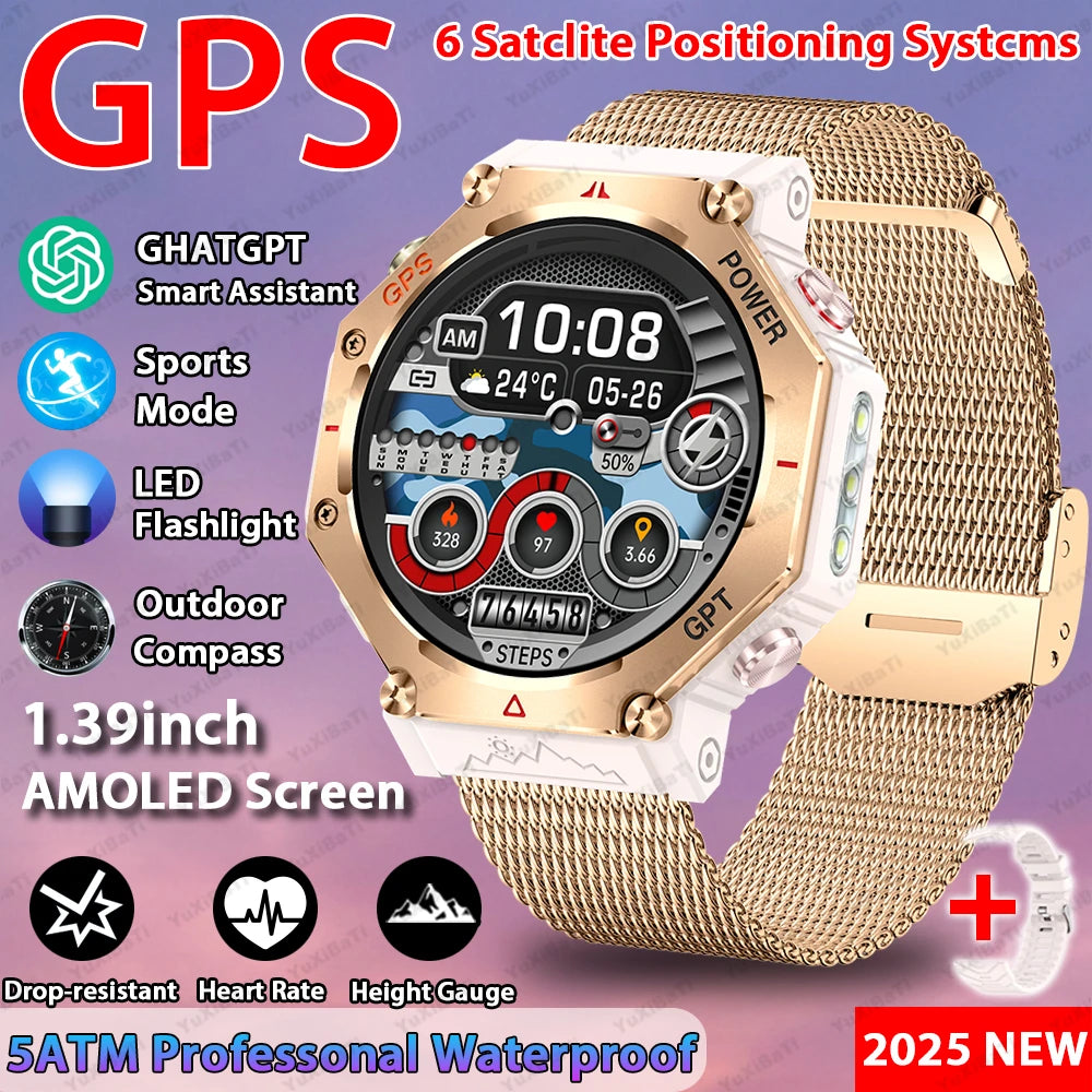 Military Smart Watch T-Rex 3 Bulit-in GPS Compass Altimeter Barometric IP69K Waterproof Watches AMOLED Bluetooth Call Smartwatch
