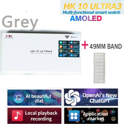 New Origina HK10 ULTRA 3 Smartwatch Men 4G ROM ChatGPT NFC Compass HK9 ULTRA2 MAX Upgrade Watches Sports BT Call Smart Watch Men