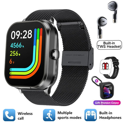 2024 New NFC Smart Watch TWS 2-in-1 Bluetooth Earphones Bluetooth Call Movement Track Tracker Men's and Women's Smart Watches