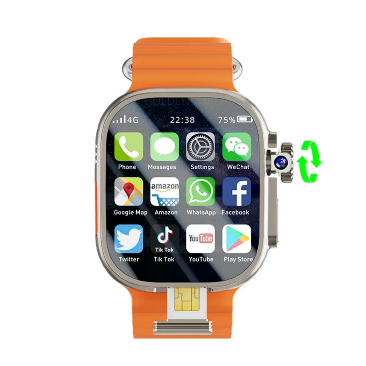 4G Android smartwatch DW99 with 2.2-inch Amoled rotating camera, supports video call, GPS and WIFI app downloads Smart watch Men