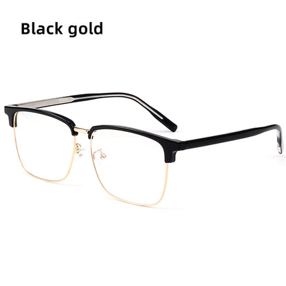 New Fashion Mens Eyebrow Frame Glasses Chrome Style Vintage Hawksbill Square titanium alloy Optical Business Eyeglasses