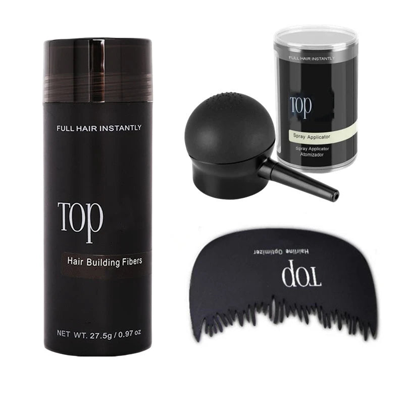 Hair fiber 3pc kit Hair Building Fiber Keratin Styling Powder Loss Bald Fibre Pack Building Hairline Optimizer Dense Hair Growth