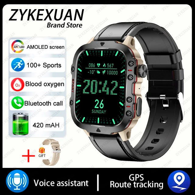 2025 For Xiaomi New Rugged Military GPS Smart Watch Men Bluetooth Call Health Monitoring AI Voice Sports Waterproof Smartwatches