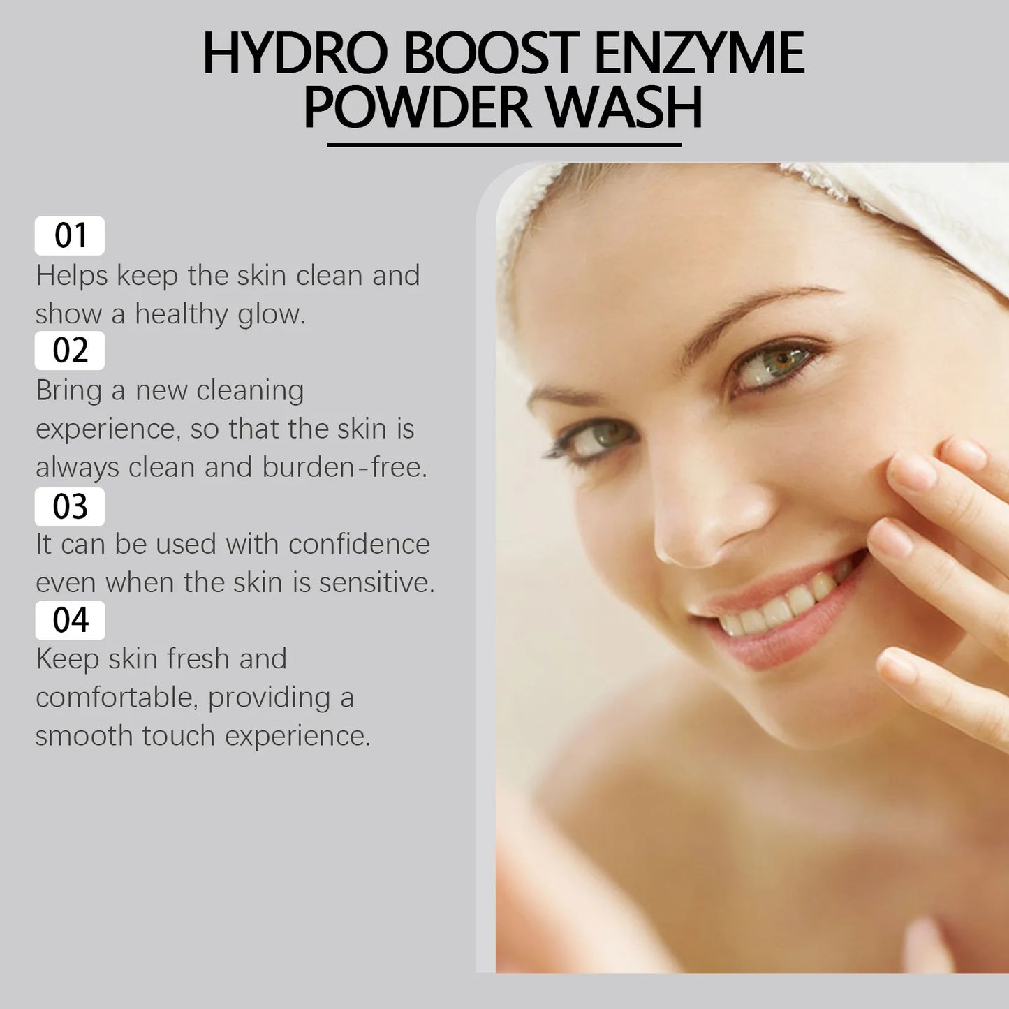 Rice Enzyme Cleansing Powder for Face Exfoliating Powder Wash to Remove Blackheads Oil Control Pore Refining for Acne Skin 75g