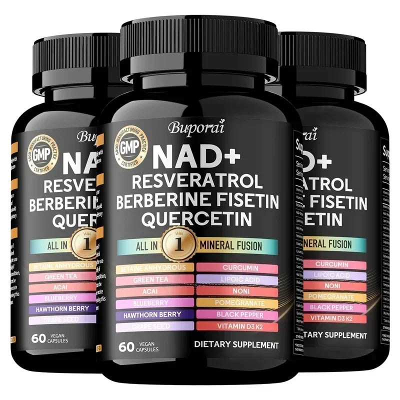 NAD Resveratrol Berberine - Supports Healthy Aging, Promotes Cardiovascular Health & Cell Health, Improve Endurance