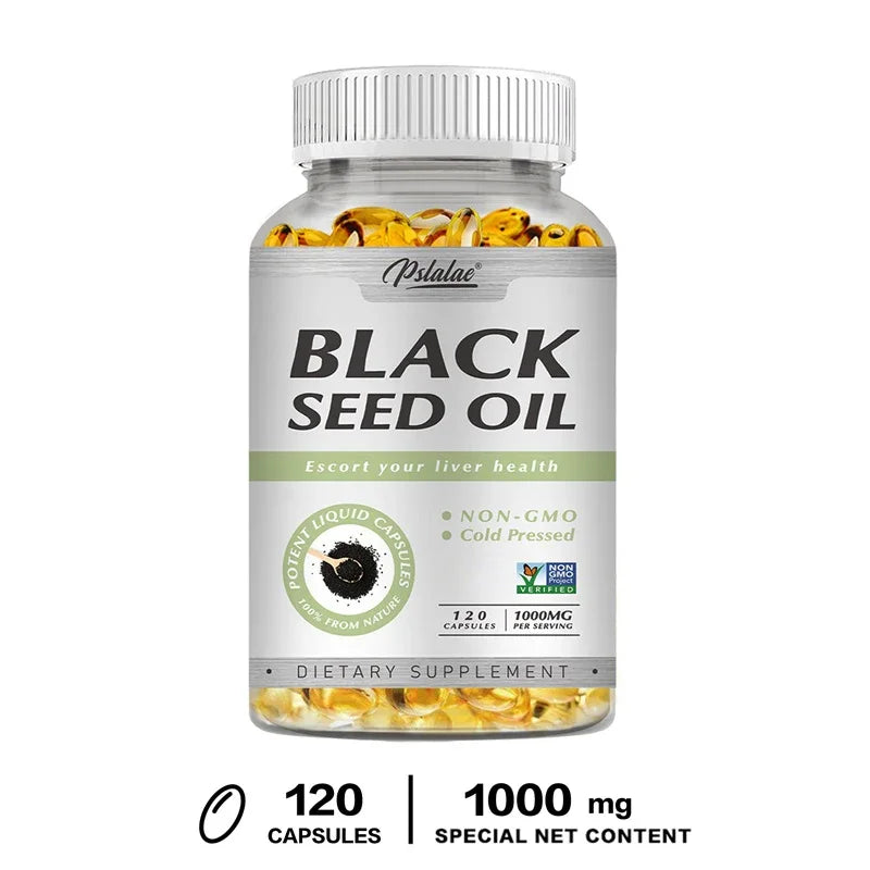 Black Seed Oil Capsules 1000mg - Aids in Digestive Health, Immune Support & Brain Function, Antioxidant