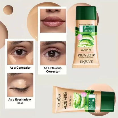 Aloe Vera BB Cream-Hydrating & Concealing Collagen Full Coverage Foundation Makeup,Long-Lasting,Lightweight Coverage Concealer
